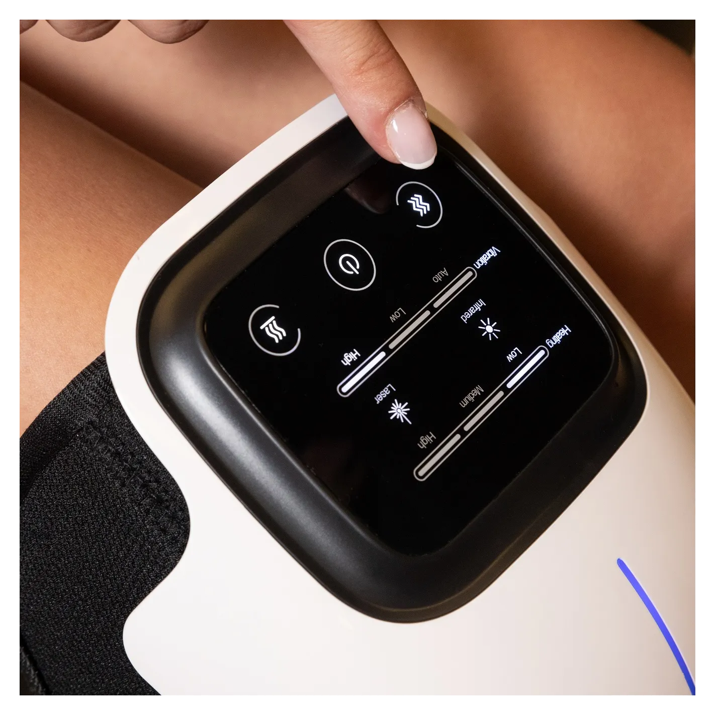 KneeTherm Pro - Rodillera por vibración y calor inalámbrico Pantalla táctil LED